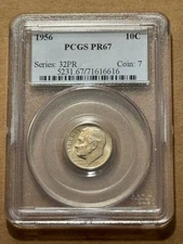 1956 Proof Roosevelt Dime PCGS PR67 Golden Toning