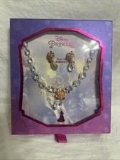 Disney Kid's Clear Princess Belle Teardrop Necklace and Earring Set