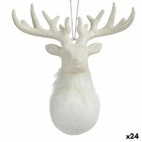 Weihnachtsschmuck Krist+ Weiß Kunststoff Glitzernd Rentier 14 X 15,5 X 7 Cm [