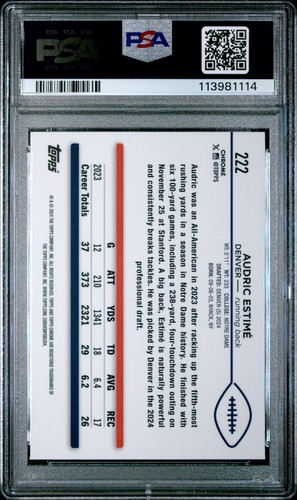 2024 Topps Chrome Audric Estime #222 X-Factor PSA 10 - Imagen 2 de 2