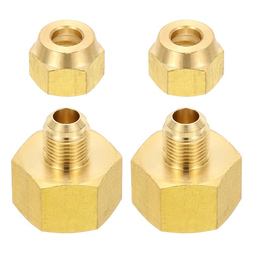 2Pcs 3/4" Flare Female x 3/8" Flare Male Brass Flare Tube Fitting with Flare Nut