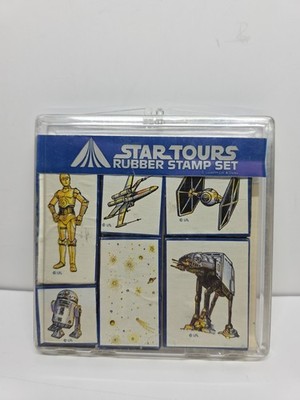 Star Wars Star Tours Disney Rubber Stamp Set 1980s All Night Media C-3PO R2-D2