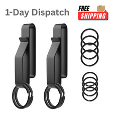 Tactical Stealth Duty Belt Key Holder 2 Pack Belt Key Clip with 12 Rings