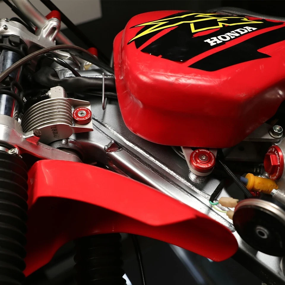 CNC Fuel Tank Setting Collar Oil Cooler Washer Screws For HONDA XR 250R/400R Red - Image 4 of 4