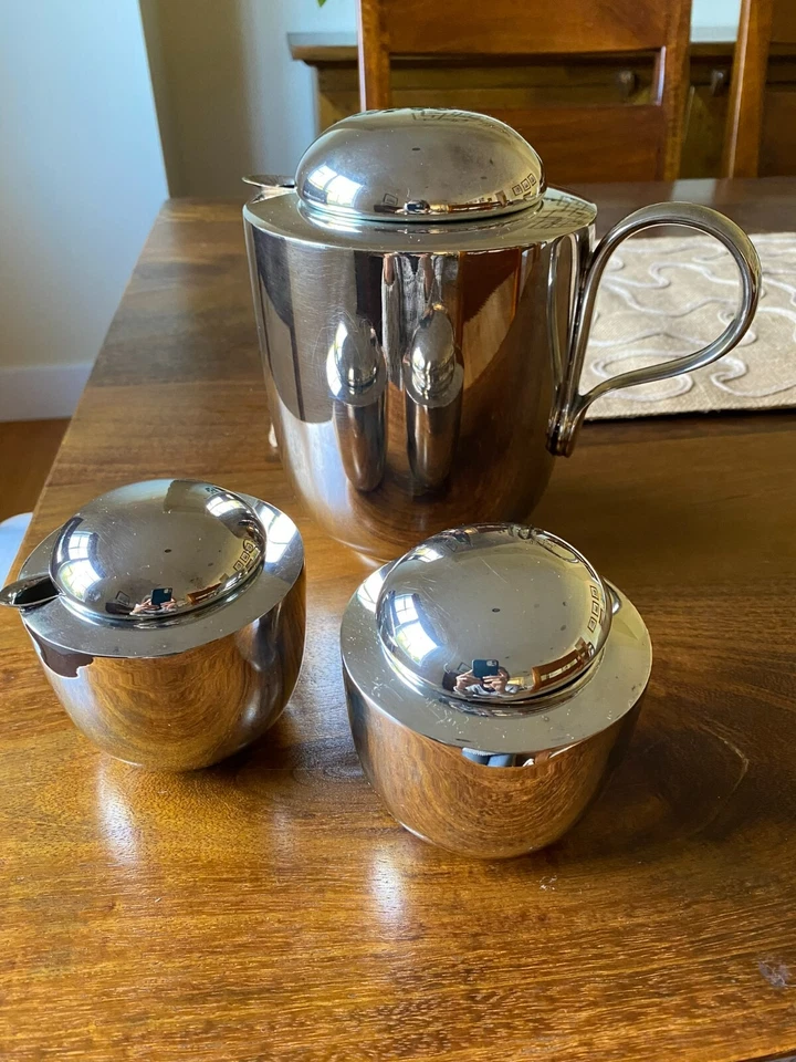 Dansk винтажный посеребренный латунный чайный набор, разработанный Вивиан Торун около 1960-х - Изображение 2 из 4