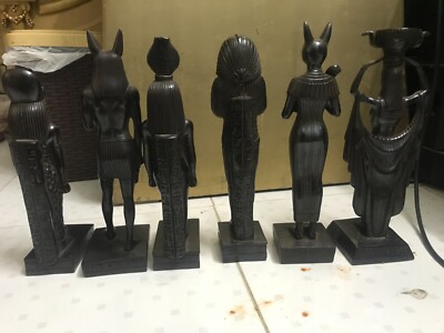 A set of high_quality pharaonic statues, 6 pieces,assortment