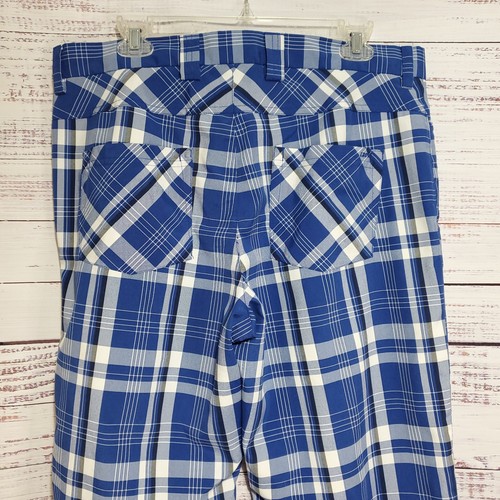 Pantalones de golf para hombre Izod Golf a cuadros azules/blancos talla 34x32 N33 - Imagen 4 de 7