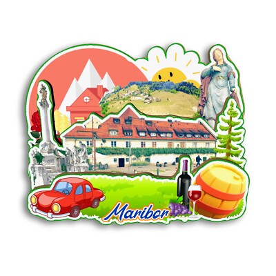 Maribor SLOVENIA Refrigerator magnet 3D travel souvenirs wood craft gifts