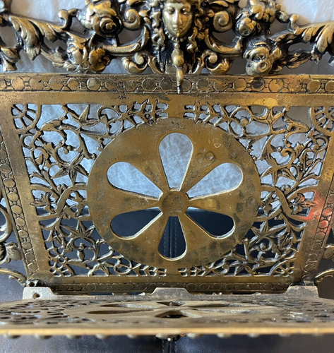 Vintage Solid Brass Ornate Wall Door Mail Letter Holder Cherubs 16 x 14 RARE - Picture 11 of 13