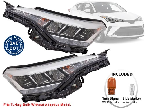 2020 2021 2022 Toyota C-HR Head Light Without Adaptive Passenger Driver PAIR - Picture 1 of 9