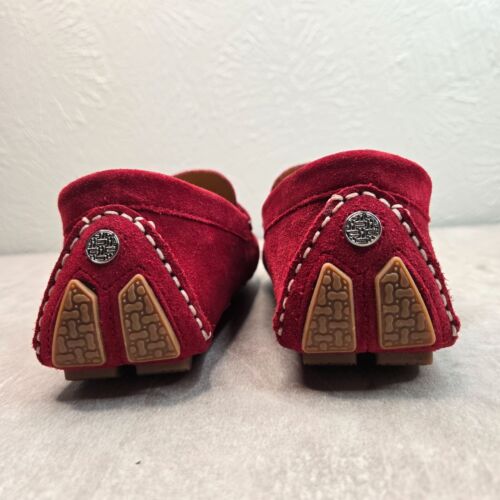 Mocassini Cole Haan Driving Penny taglia 7 rossi scamosciati slip on scarpe eleganti piatte - Foto 6 di 10