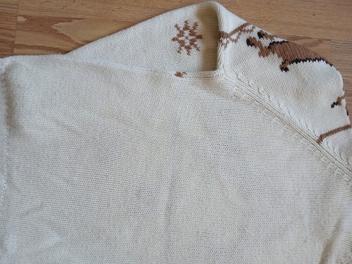 Womens 70s Vintage S/M Deer Christmas Brown And Cream Knit Sweater - Picture 8 of 8