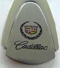 VTG Cadillac Emblem Silvertone Metal Key Chains and Key Case Shield Wreath Logo
