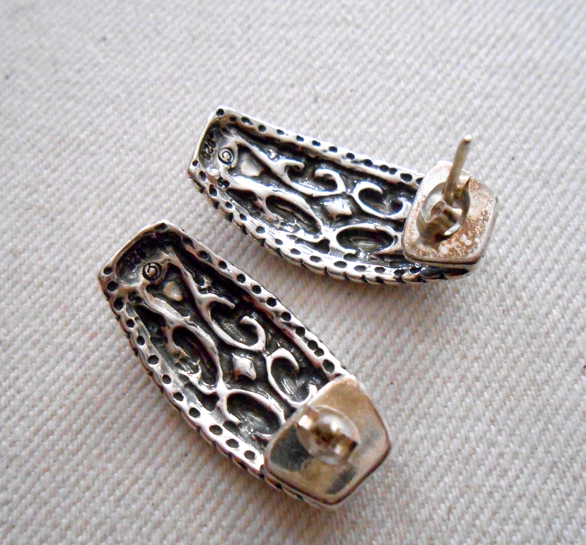 Sterling Silver Etched Earrings 101111 | eBay