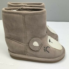 NWOT Gymboree Woodland Wonder Boots Microsuede Bear sz 4 Girls Tan Beige Animal