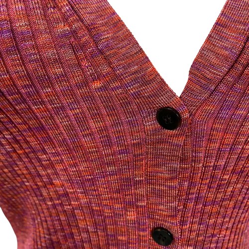 Theory NWT Ribbed Cardigan Button-Down Sunset Multi Cabled Print Size Small - Picture 10 of 10