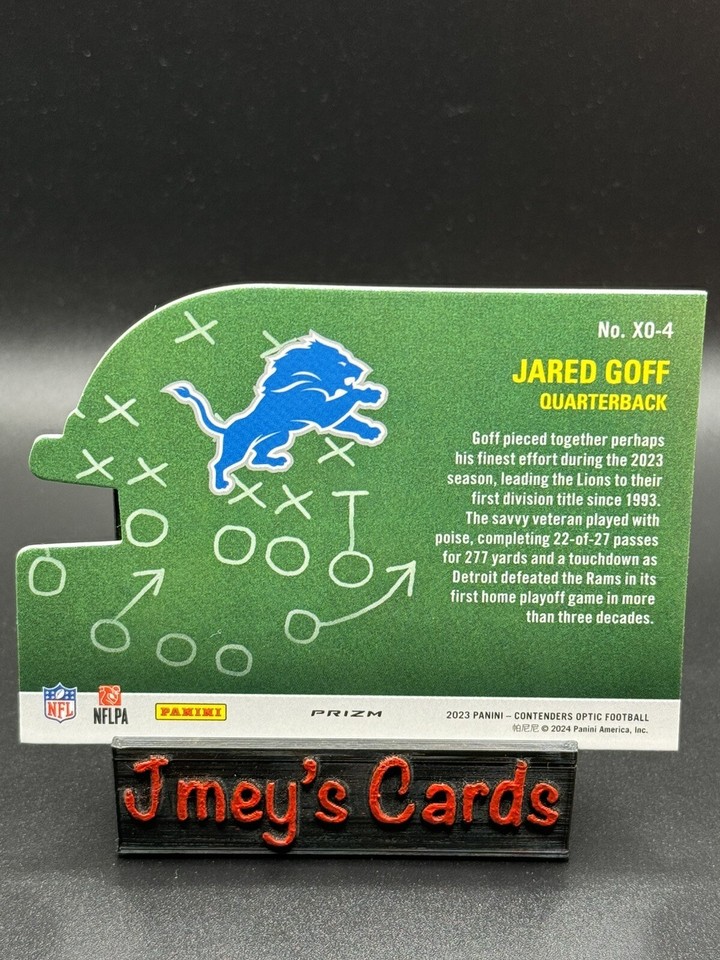 2023 Jared Goff Contenders Optic X’s And O’s Prizm XO4 Detroit Lions eBay