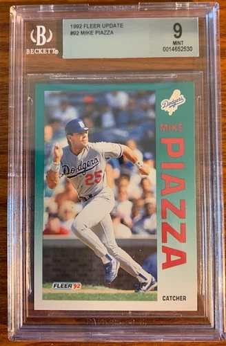1992 Fleer Update Mike Piazza Los Angeles Dodgers BGS 9 #0014652530