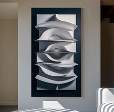 XL LEINWAND BILDER BIS 185x100x5 ABSTRAKTES FUTURISTISCHE KUNST 3D SCHWARZ WEISS