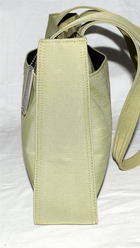 Kenneth Cole Reaction Lime Green Canvas with 2 Large Pouch Pockets Shoulder Bag - Picture 5 of 9