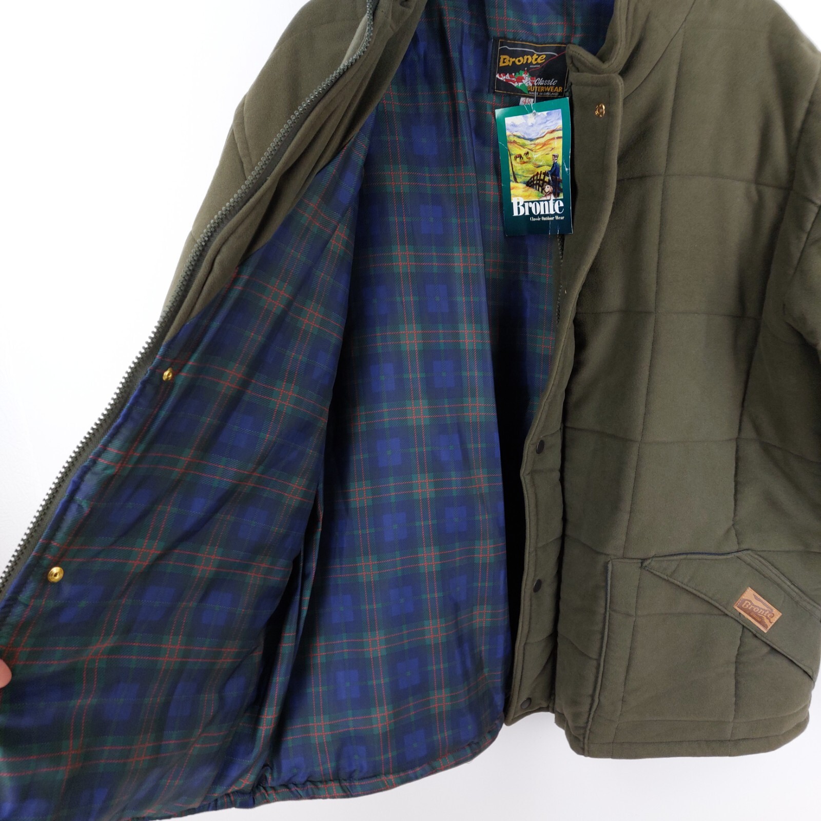 Bronte Men's Size 48 XXL Vintage Green Moleskin Hunting Quilted Jacket