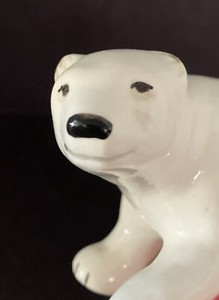 Vintage Polar Bear Ceramic Canada Signed Joni Figurine 5 1/2”