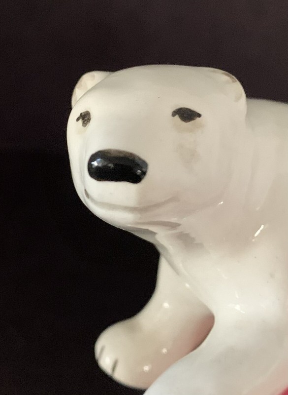 Vintage Polar Bear Ceramic Canada Signed Joni Figurine 5 1/2”