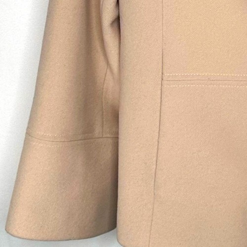 Cole Haan Cream Coat wool Cashmere Blend Sheared Beaver Collar Chic Trendy Sz 14 - Picture 6 of 10
