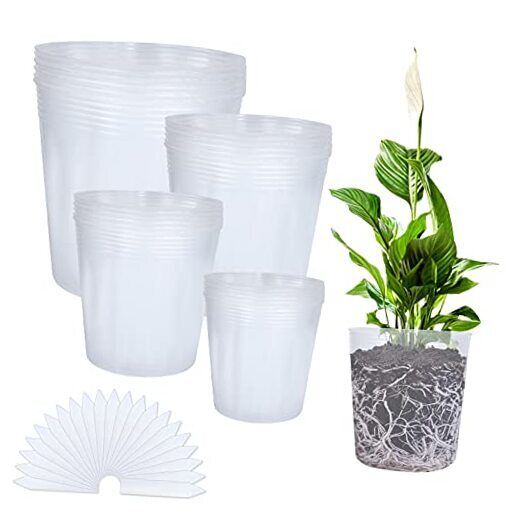 40 Pack Plant Nursery Pots Plastic Planter with Drainage Hole Gardening Pot