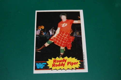 1985 Topps WWF Rowdy Roddy Piper Card #7 Rookie RC WWE HOF Hot Rod