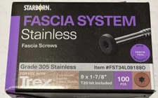 STARBORN Fascia System TREX #9 X 1-7/8" 305 Stainless Screws Tree House Saddle