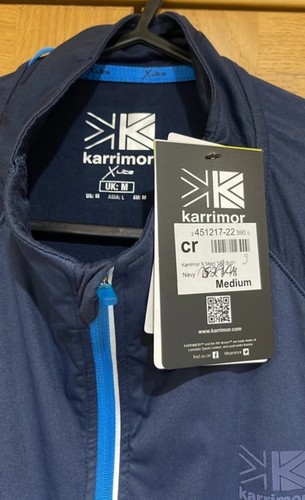 Karrimor Mens Xlite Running Quarter Zip Long Sleeve Sports Top Navy Medium - Picture 2 of 5