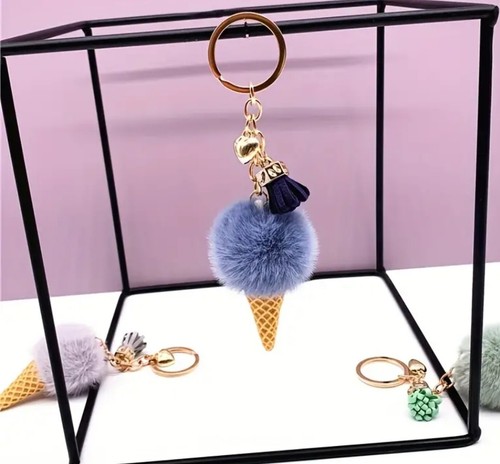 Schlüsselanhänger Damen zubehör Taschenanhänger Plüsch-Eis - Bild 2 von 20