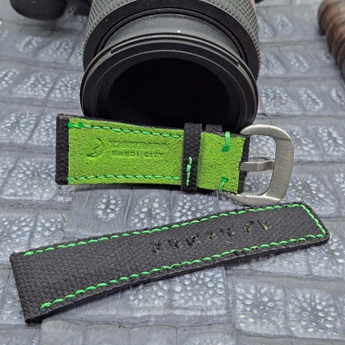 28mm/24mm Canvas Watch Band Bespoke Vintage Minimalist Design - Picture 4 of 10