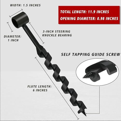 1" x 12"Scotch Eye Wood Auger Drill Bit, Bushcraft Gear Hand Auger
