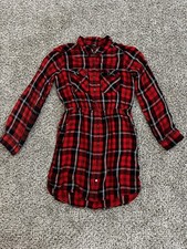 Express Flannel Dress Red & Black Size M