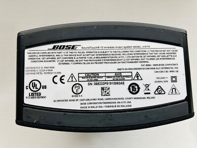 Bose SoundTouch 10 Wireless Speaker Bluetooth Model 416776