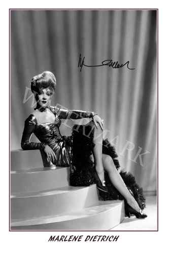 Marlene Dietrich signed 12x18 inch photograph poster - Top Quality