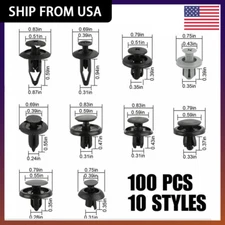 100pcs 9 8 7 6mm 10 SIZE Bumper Clips Rivets Retainer Fastener Car Hole Fender