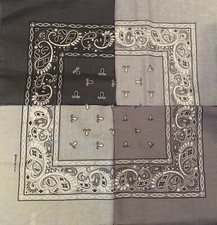 Lot Of 4 shades of grey 100 cotton bandanas tans Club 
