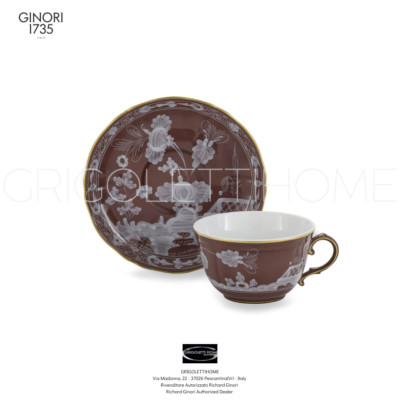 Richard Ginori - Oriente Italiano Castagna - Tea Cup With Saucer - 220 Ml