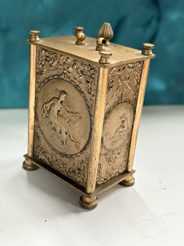 Antiguo Reloj Carro Hebdomas 8 Días Suizo Francés Frainier Bronce - Imagen 4 de 12