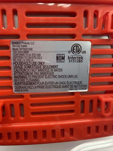 Nostalgia Coca Cola HDT600COKE Pop-Up Hot Dog Toaster - Picture 7 of 7