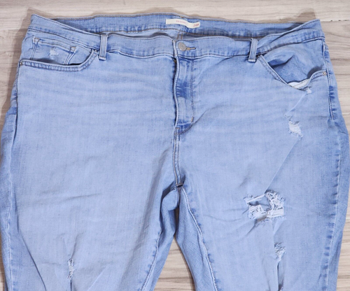 Levi's Women's Blue 711 Mid Rise Skinny Distressed Jeans Pants Plus Size 24W - Picture 2 of 11