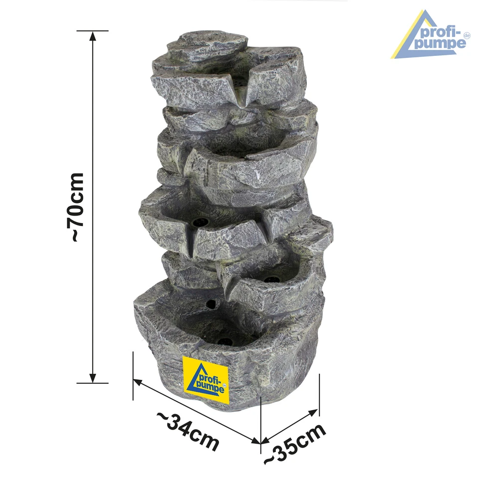 GARTENBRUNNEN BRUNNEN ZIMMERBRUNNEN SPRINGBRUNNEN KASKADENBRUNNEN LED 230V - Bild 2 von 4