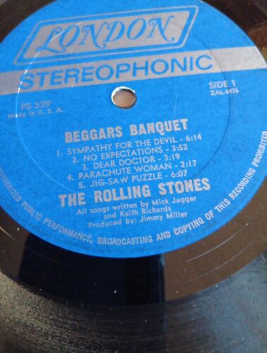 Rolling Stones Beggars Banquet LP (1968) London PS 539 Vinyl Record Album 12”