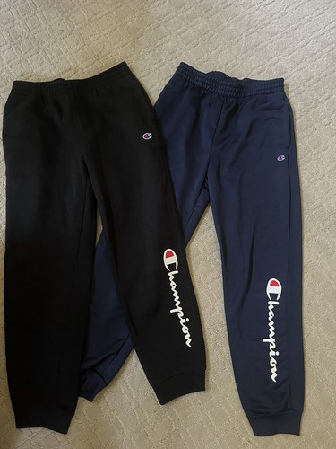Lot Of 2 Champion Sweatpants Boys XL 14-16 Black Blue New