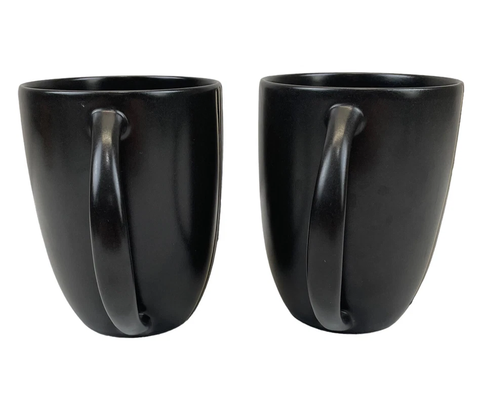 Tazas de café Mikasa tazas de té rayas negras en relieve 18 oz. Moderno Juego de 2 Foto 4 de 4