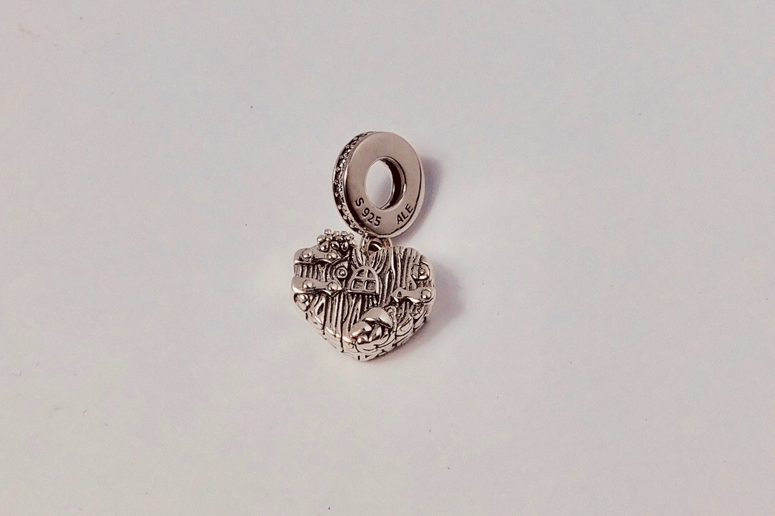 Authentic Pandora Charm, Home Sweet Heart Dangle, #798284CZ