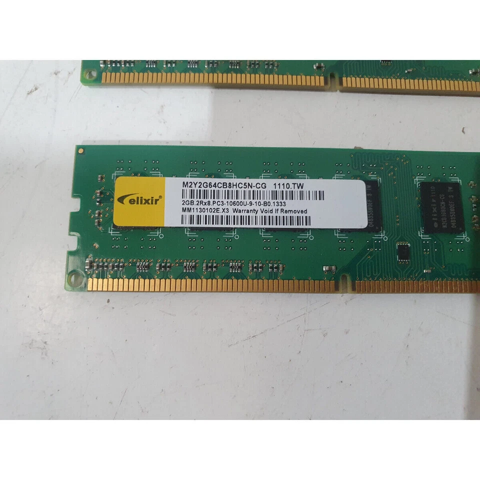 Lot 2 Elixir M2Y2G64CB8HC5N-CG Ram 2GB DDR3 1333MHz 240-Pin DIMM Desktop Memory - Image 3 of 4